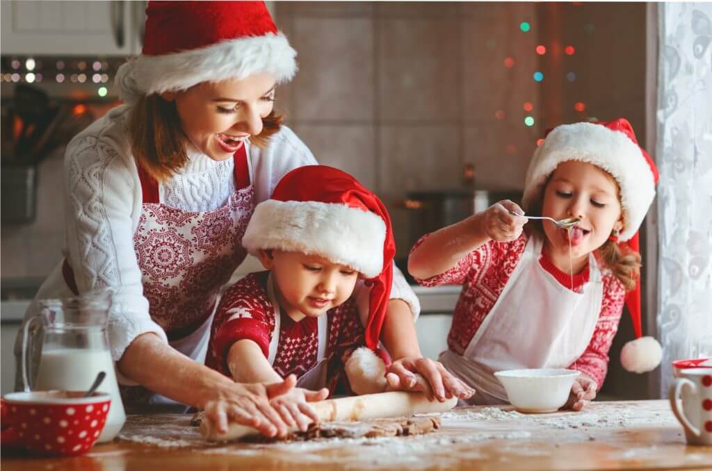 Young family enjoying the holidays thanks to a Holiday Club savings account.